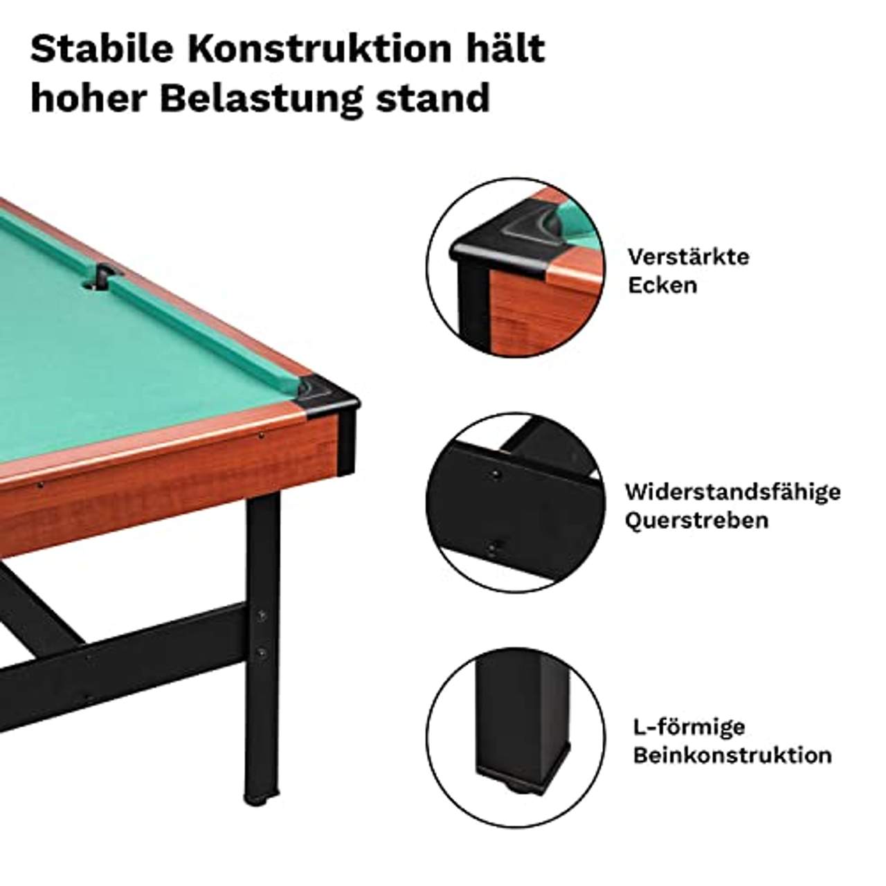 1PLUS 4ft Billardtisch mit 2 Queues