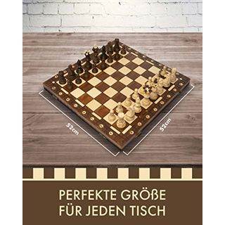 Chessebook Schachspiel aus Holz 52 x 52 cm