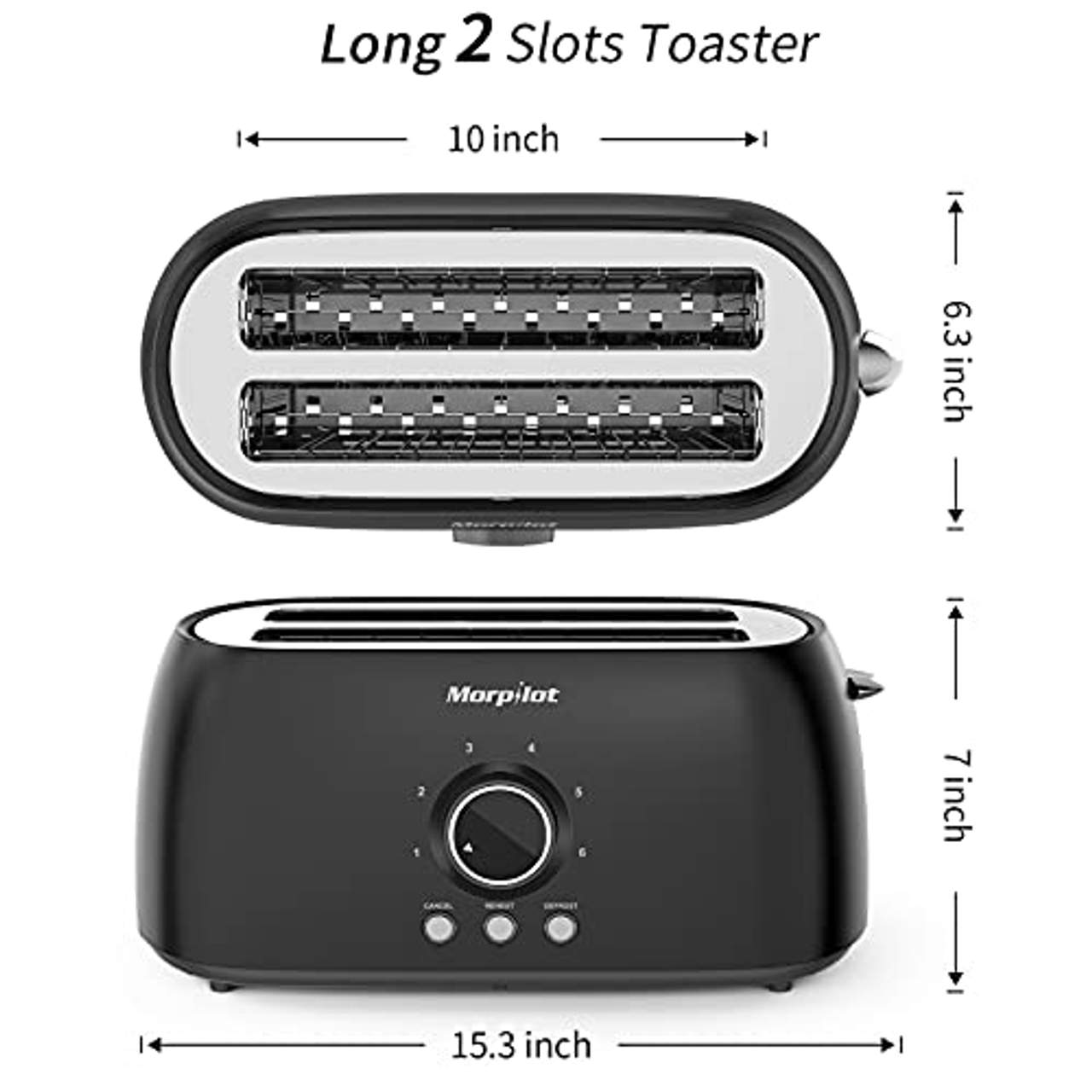 Morpilot Toaster 4 Scheiben Langschlitztoaster Edelstahl Langschlitztoaster