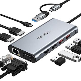 GIISSMO USB Docking Station Triple Display USB C Hub Dual Hdmi VGA Adapter