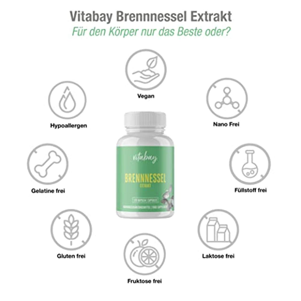 Vitabay Brennnessel 500 mg 120 Vegi Kapseln