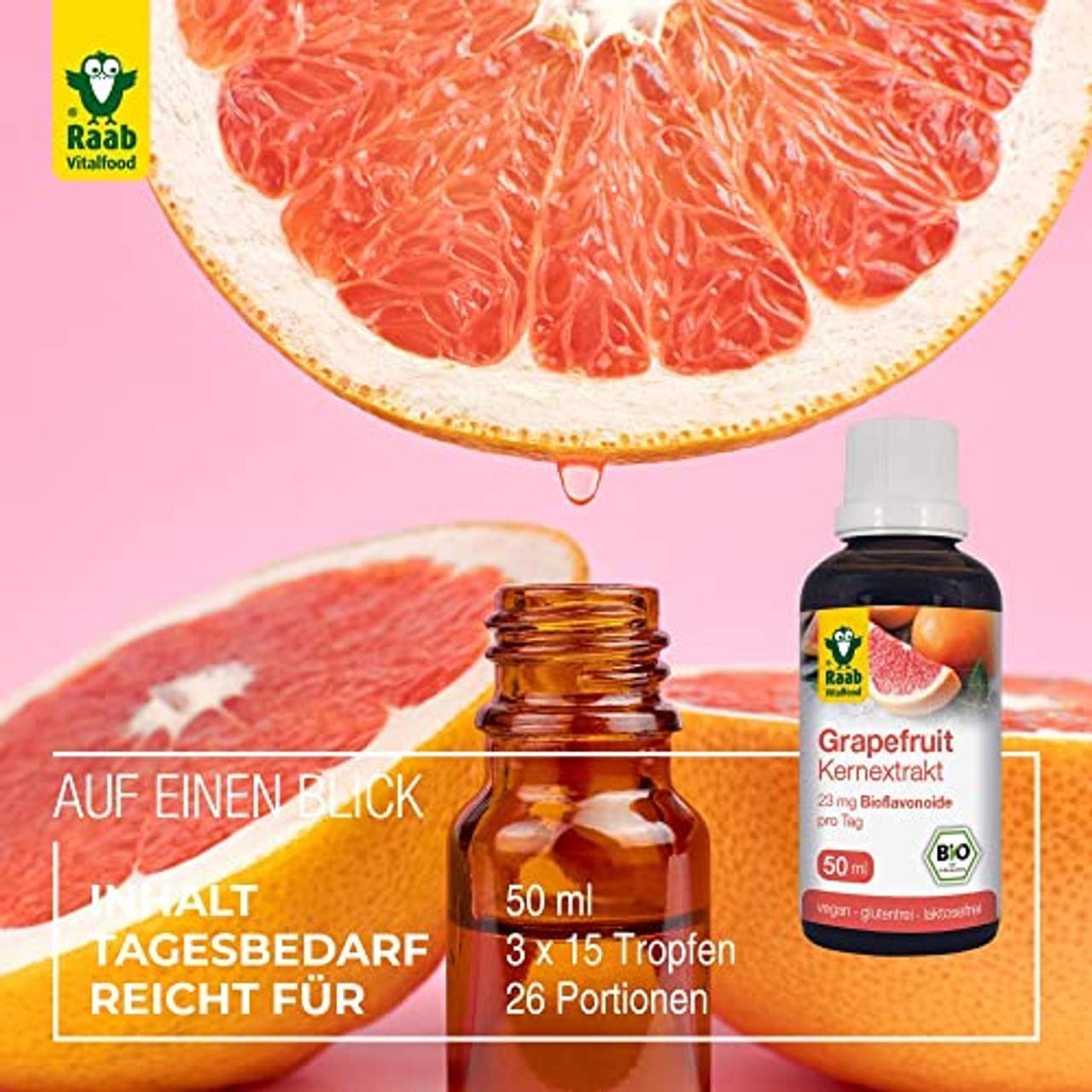 Raab Vitalfood Bio Grapefruit-Kernextrakt mit Bioflavonoiden
