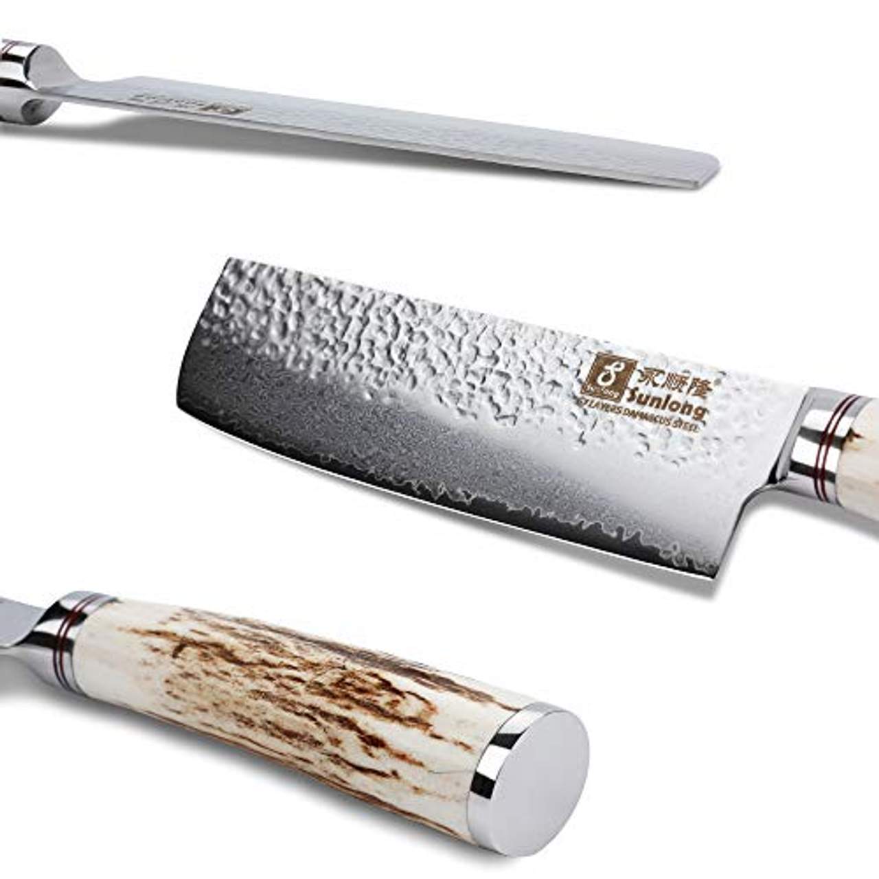 Sunlong Nakiri Messer 6,5 Zoll Usuba Messer Japanischer Hammered