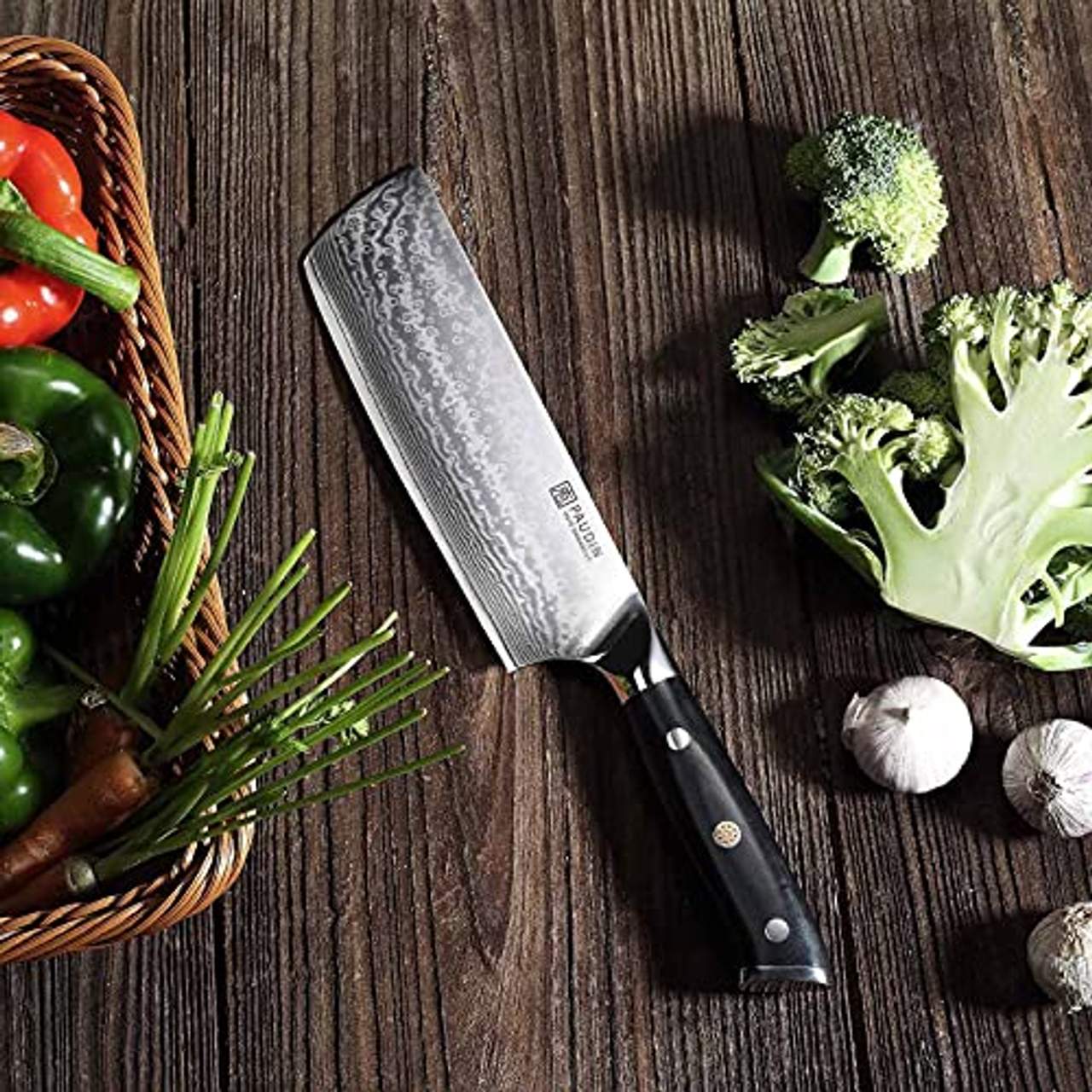 PAUDIN Damastmesser Nakiri Messer 17cm Professional Küchenmesser