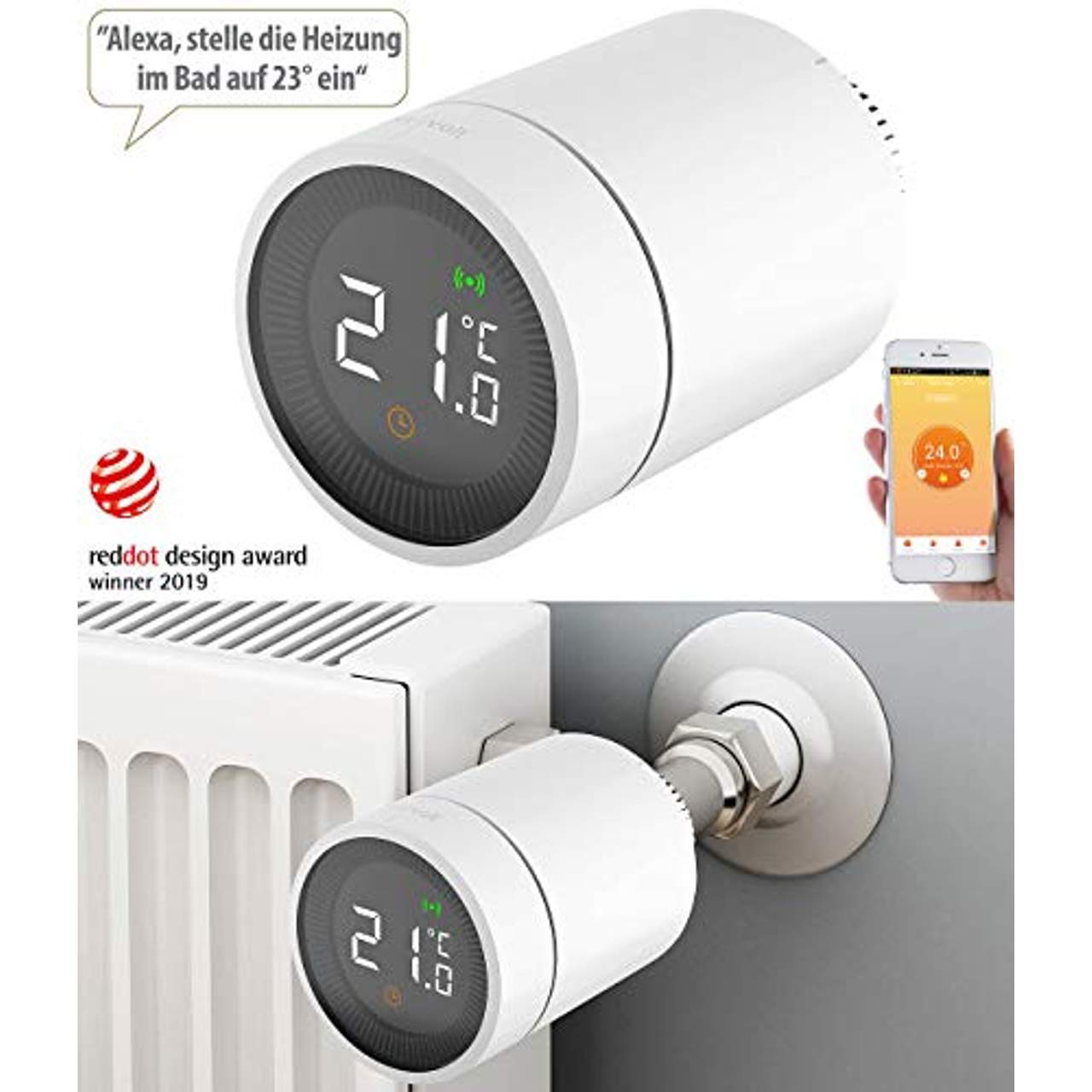 revolt Thermostat: 3er-Set smarte Heizkörperthermostate