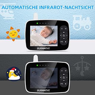 BURNNOVE Babyphone mit Kamera 3.5 Zoll Babyphone Baby Monitor 