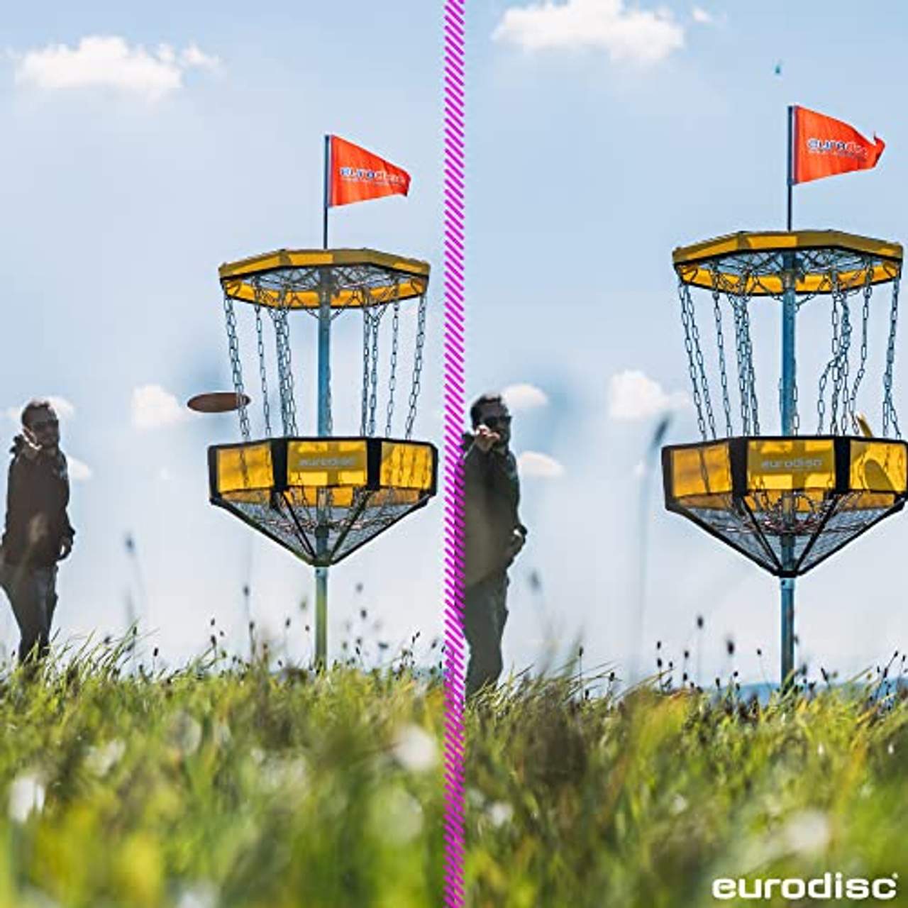 Eurodisc Chainwalker Gelb Disc Golf Korb ähnlich DGA Mach-Lite