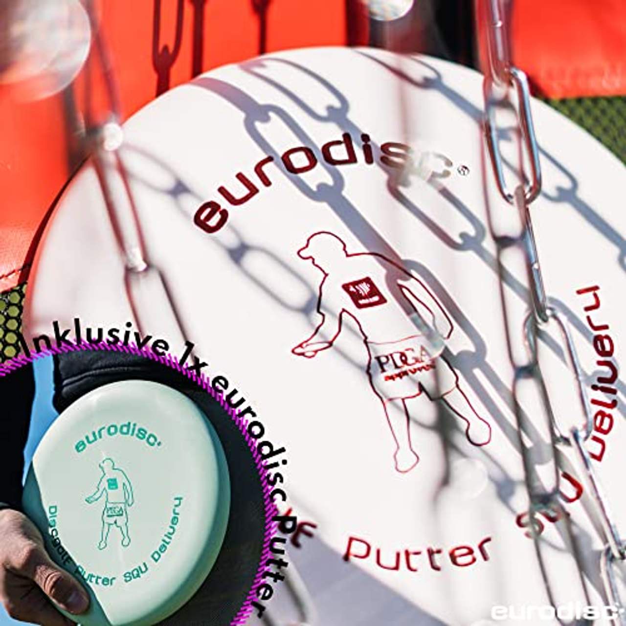 Eurodisc Chainwalker ROT Disc Golf Korb ähnlich DGA Mach-Lite