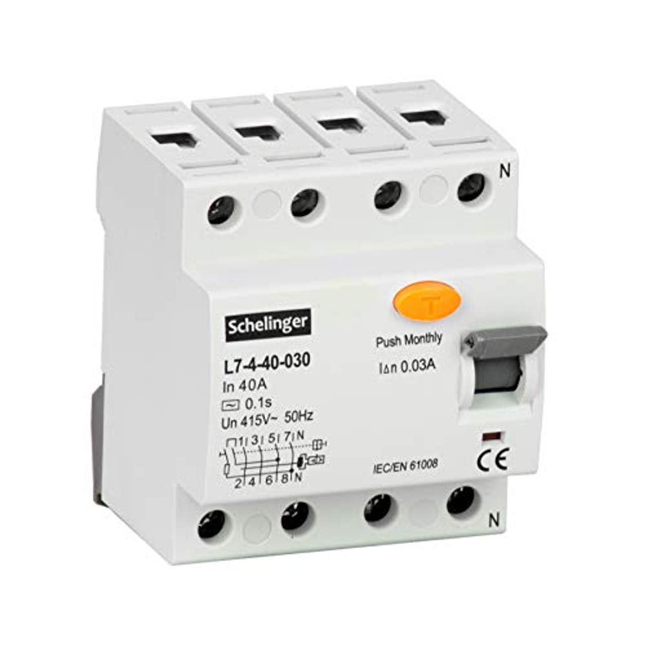 Fehlerstromschutzschalter FI-Schalter RCD 4-polig 40A 30mA Installation