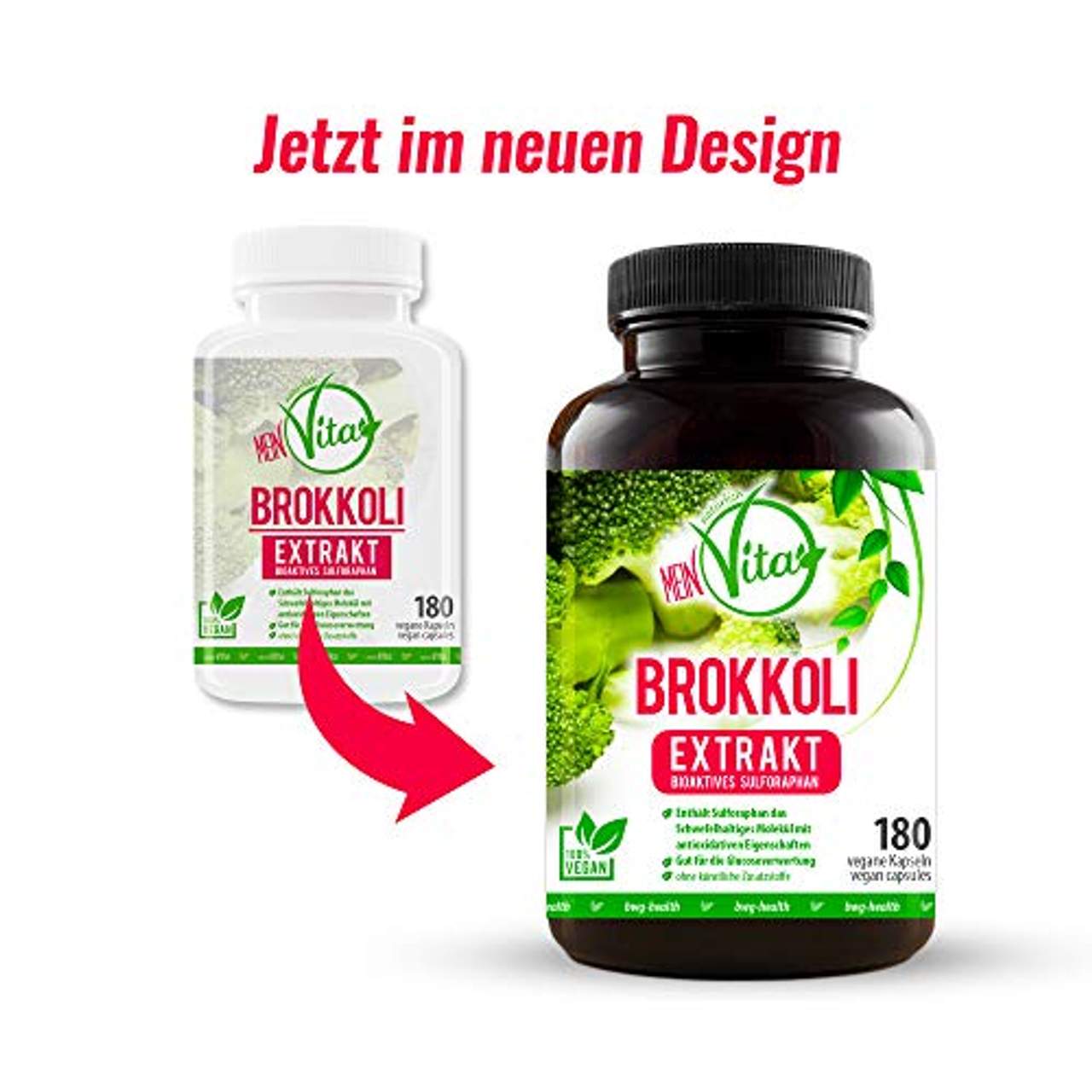 MeinVita Brokkoli Extrakt 180 hochdosiert- 100% Vegan Kapseln