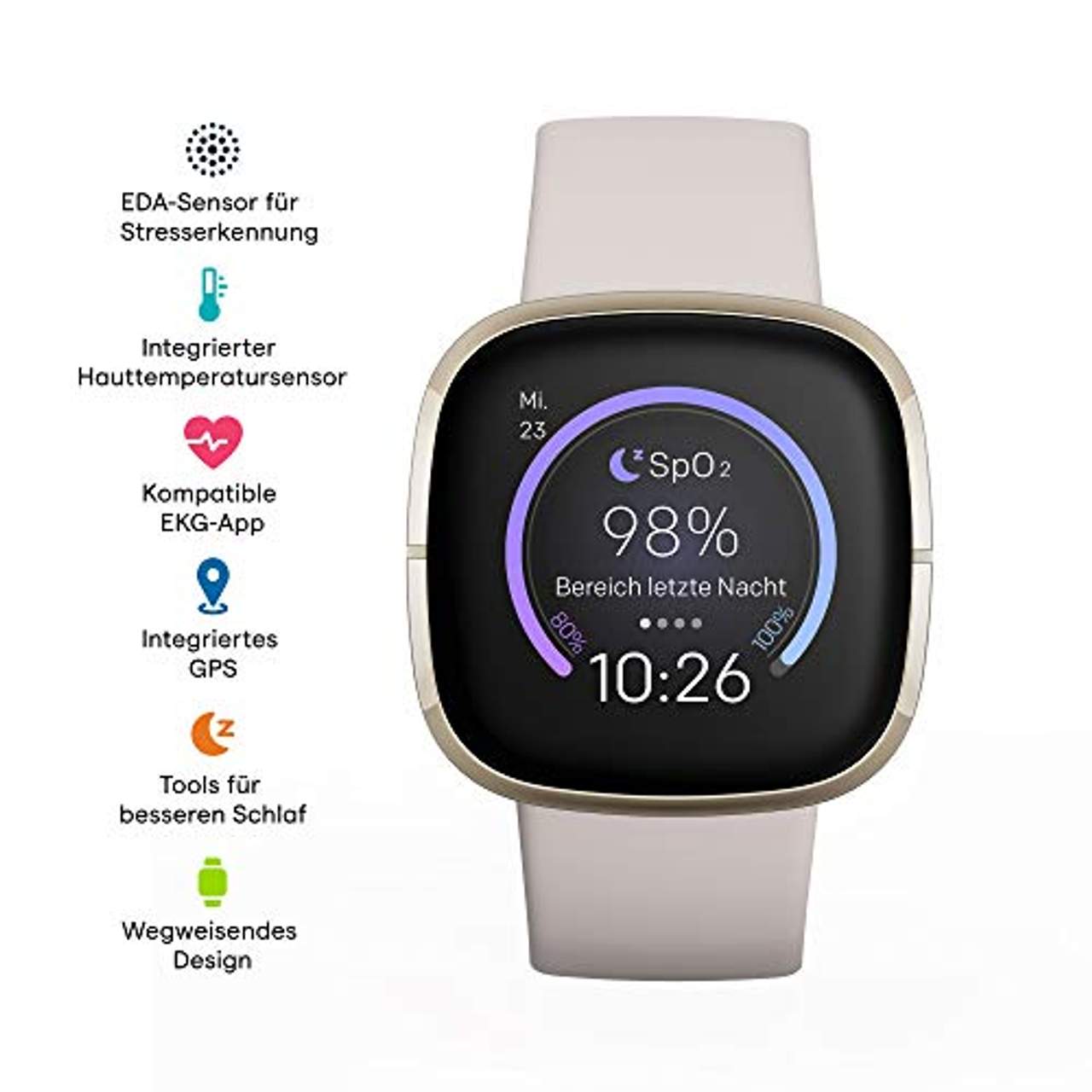 Fitbit Sense fortschrittliche Gesundheits-Smartwatch