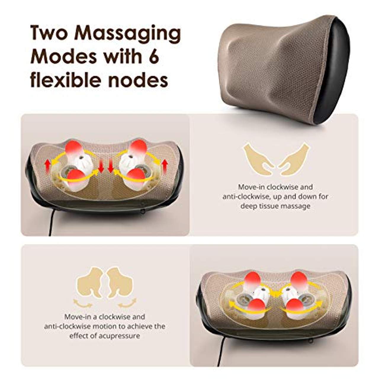 TAWAK Massagekissen Shiatsu Massagegerät