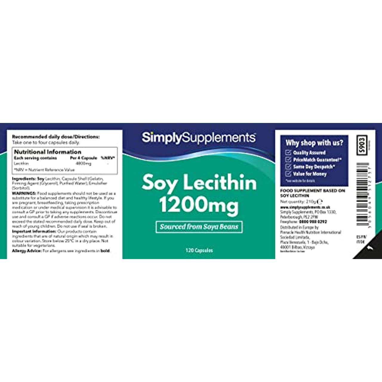 Simply Supplements Lecithin 1200mg