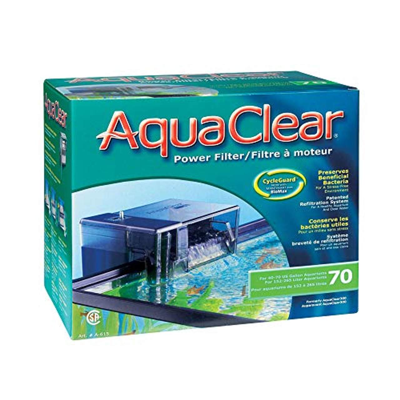 AquaClear Power Filter 70 Aquarien Außenfilter Clip-on- Filter