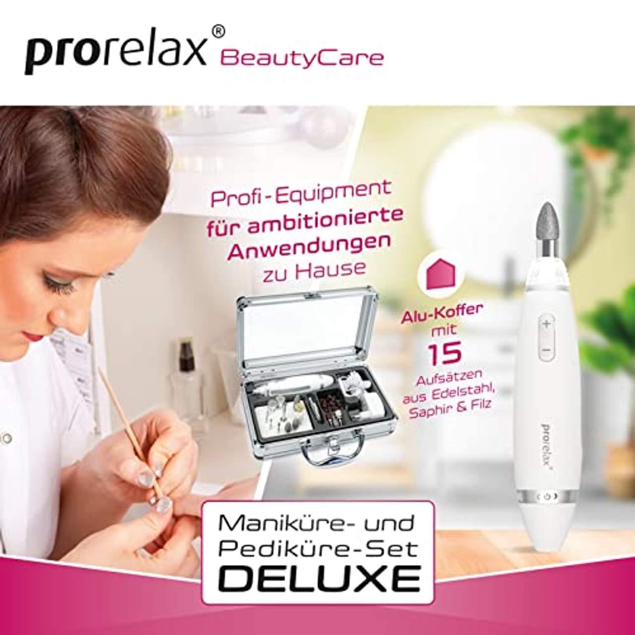 prorelax Maniküre-Pediküre-Set Deluxe Professionelle Hand- und Fußpflege