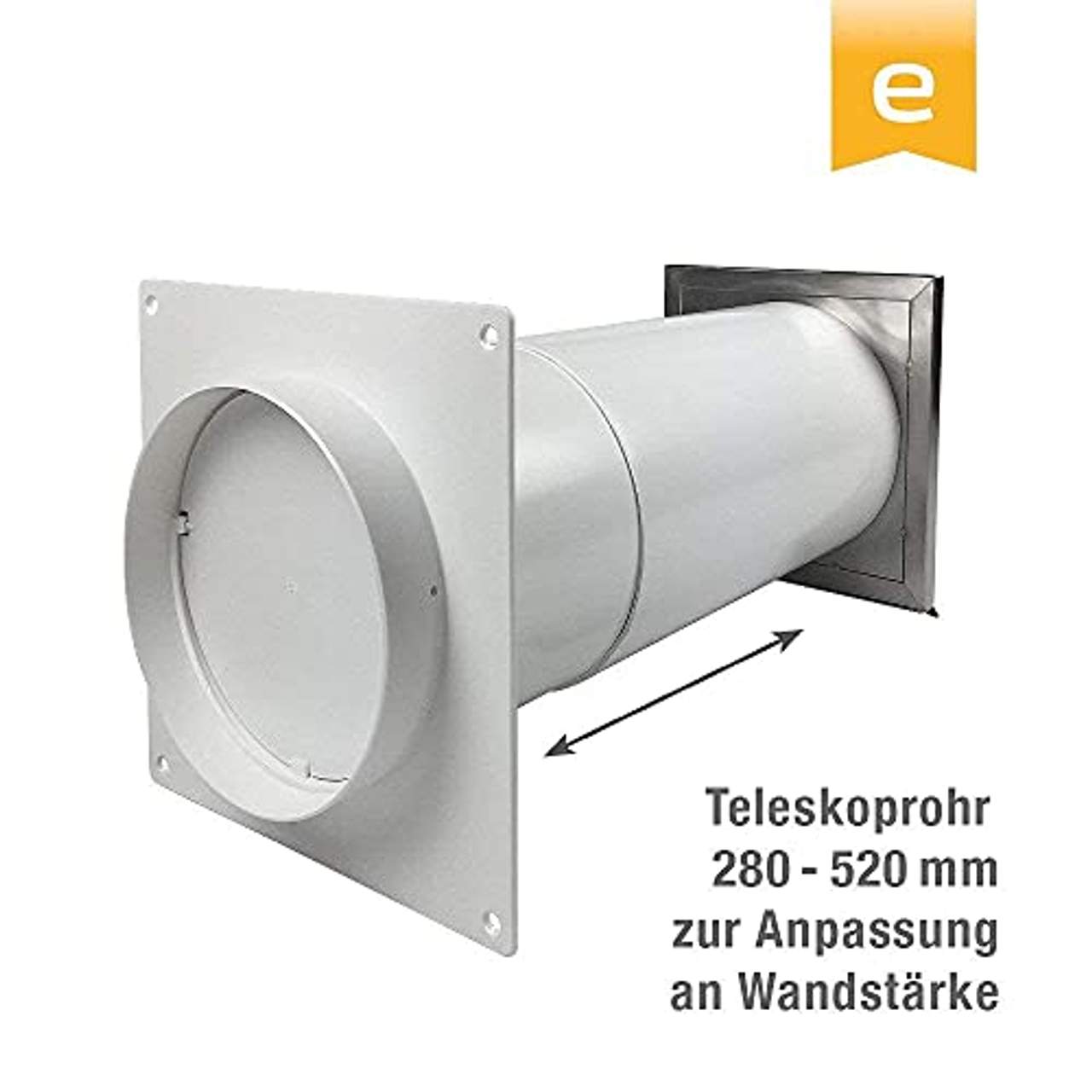 easytec Energiesparender Mauerkasten Ø 150 mm Edelstahl