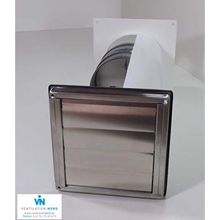 EASYTEC Edelstahl Mauerkasten DN150 Mit Teleskoprohr & Rückstauklappe – Für Dunstabzugshauben