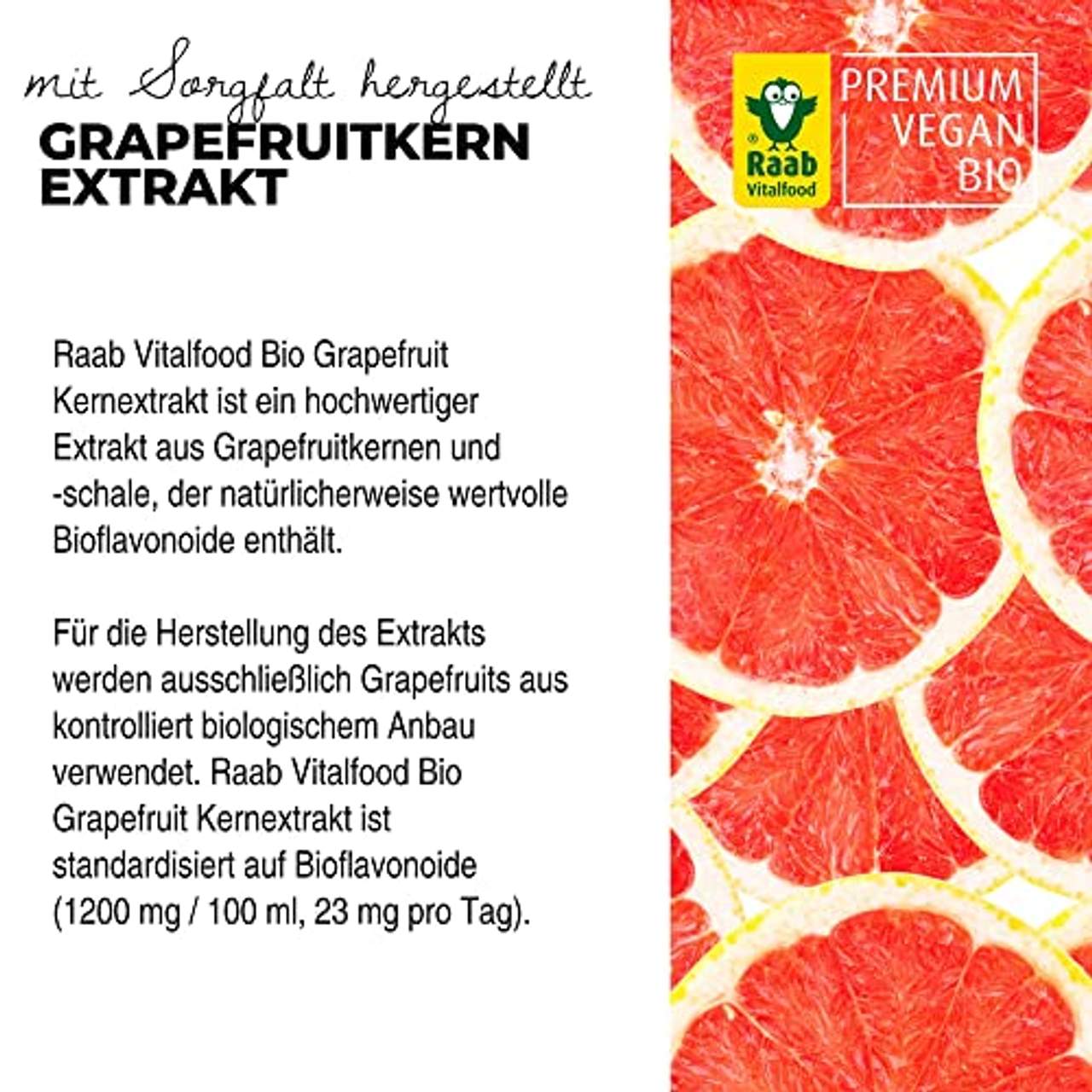 Raab Vitalfood Bio Grapefruit-Kernextrakt mit Bioflavonoiden