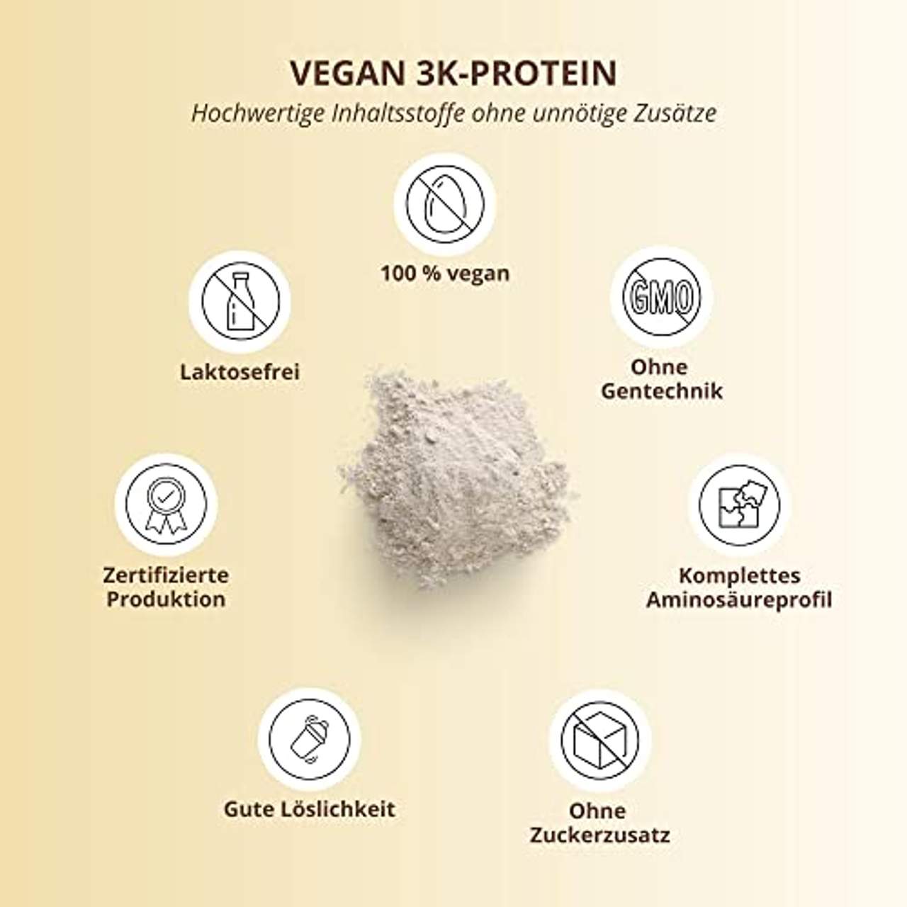 Protein Vegan Vanille 1kg 84,6% Eiweiß