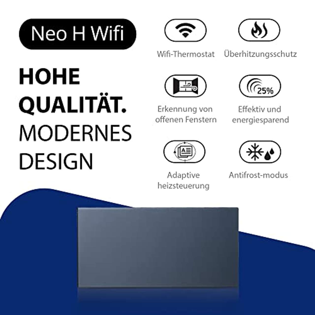 Adax Neo H Intelligente Wifi Wandkonvektor 1200W