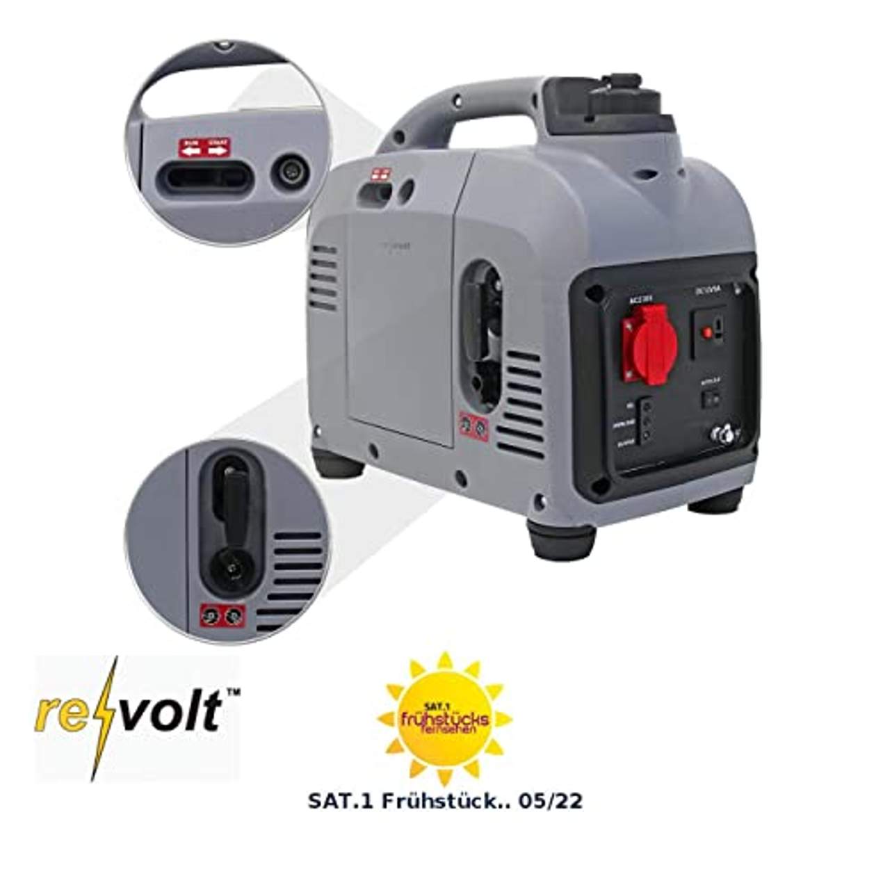 reVolt Stromgenerator: Tragbarer Benzin-Inverter-Generator