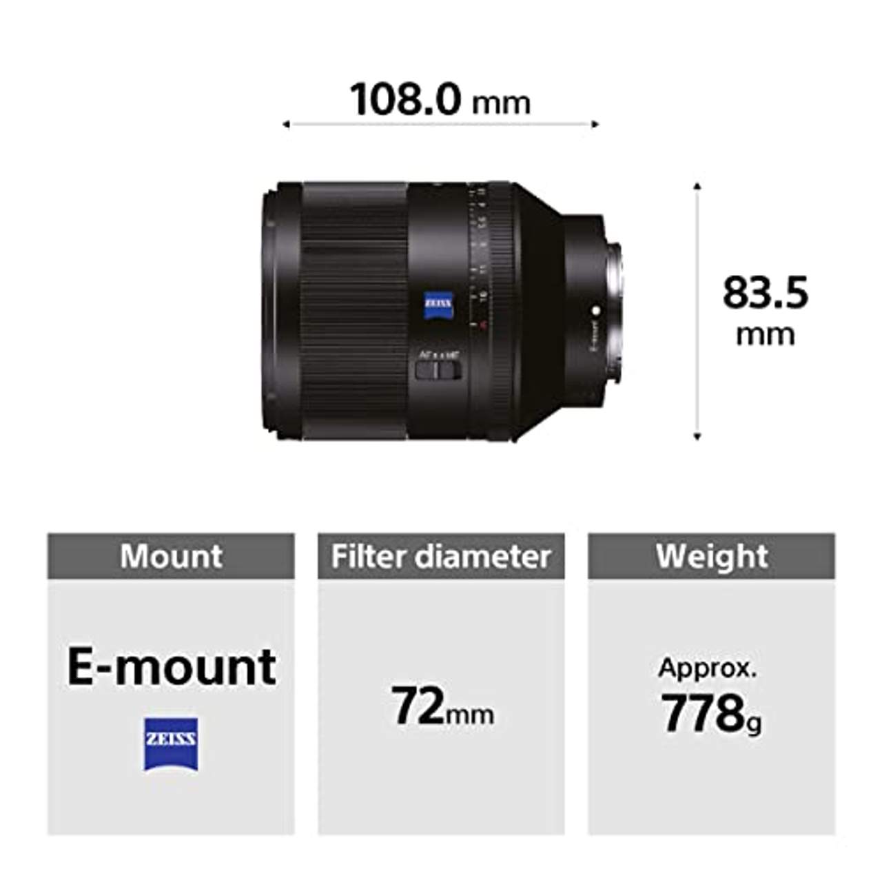 Sony SEL-50F14Z Zeiss Standard Objektiv