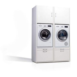 Waschturm 2X Waschmaschinenschrank & Schrankaufsatz