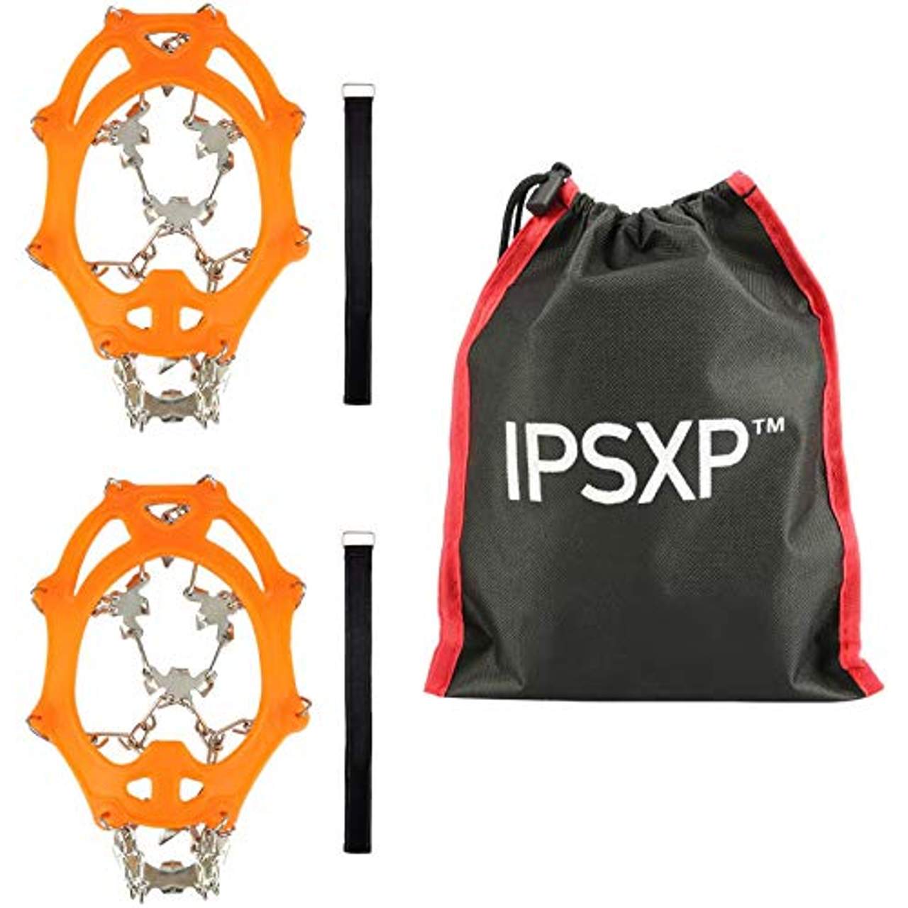 IPSXP Steigeisen Schuhkrallen mit 19 Edelstahl Zähne Spikes Universal Anti-Rutsch Grödel
