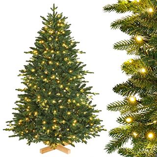 Yorbay künstlicher Weihnachtsbaum Nordmanntanne mit LEDs