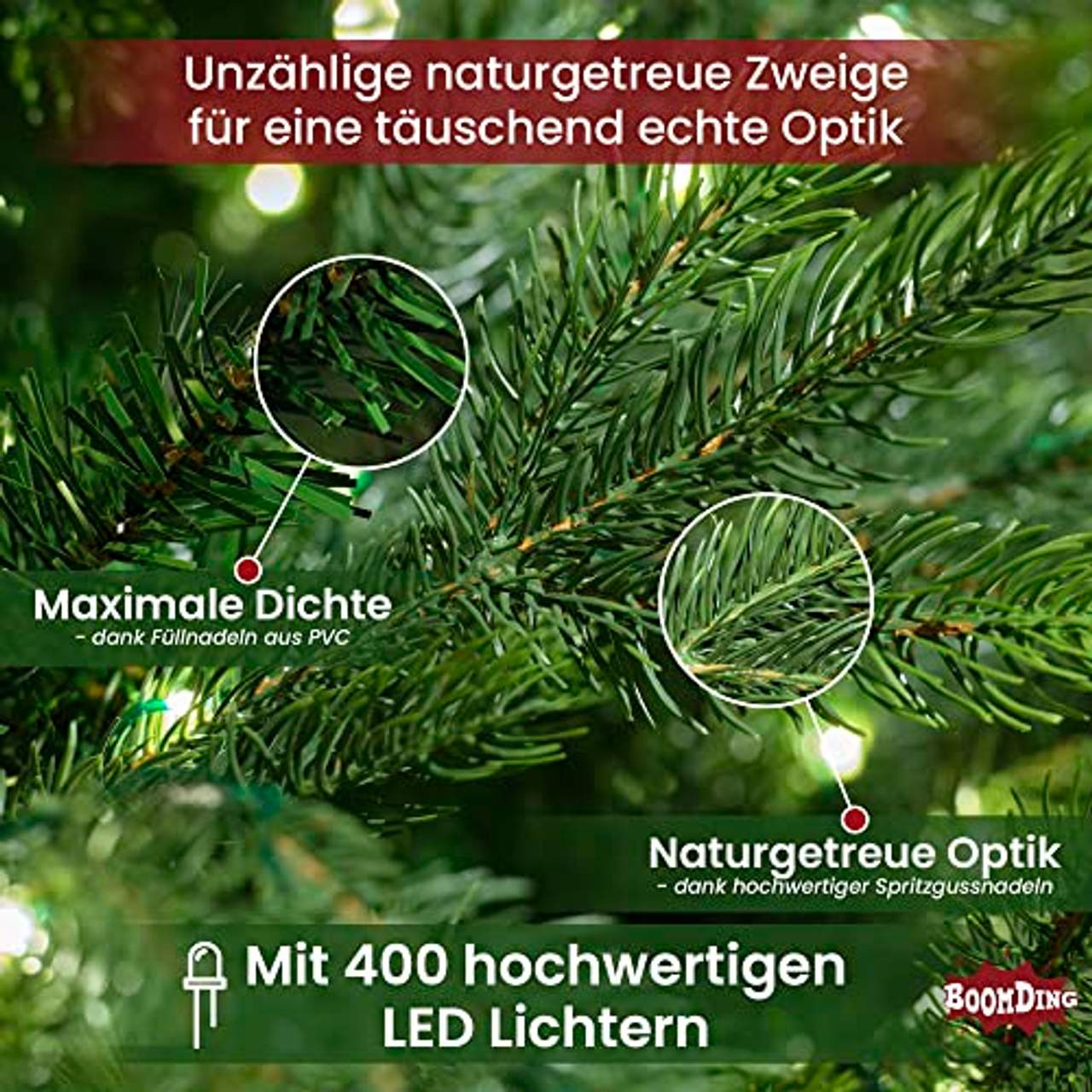BoomDing Künstlicher Weihnachtsbaum mit Beleuchtung