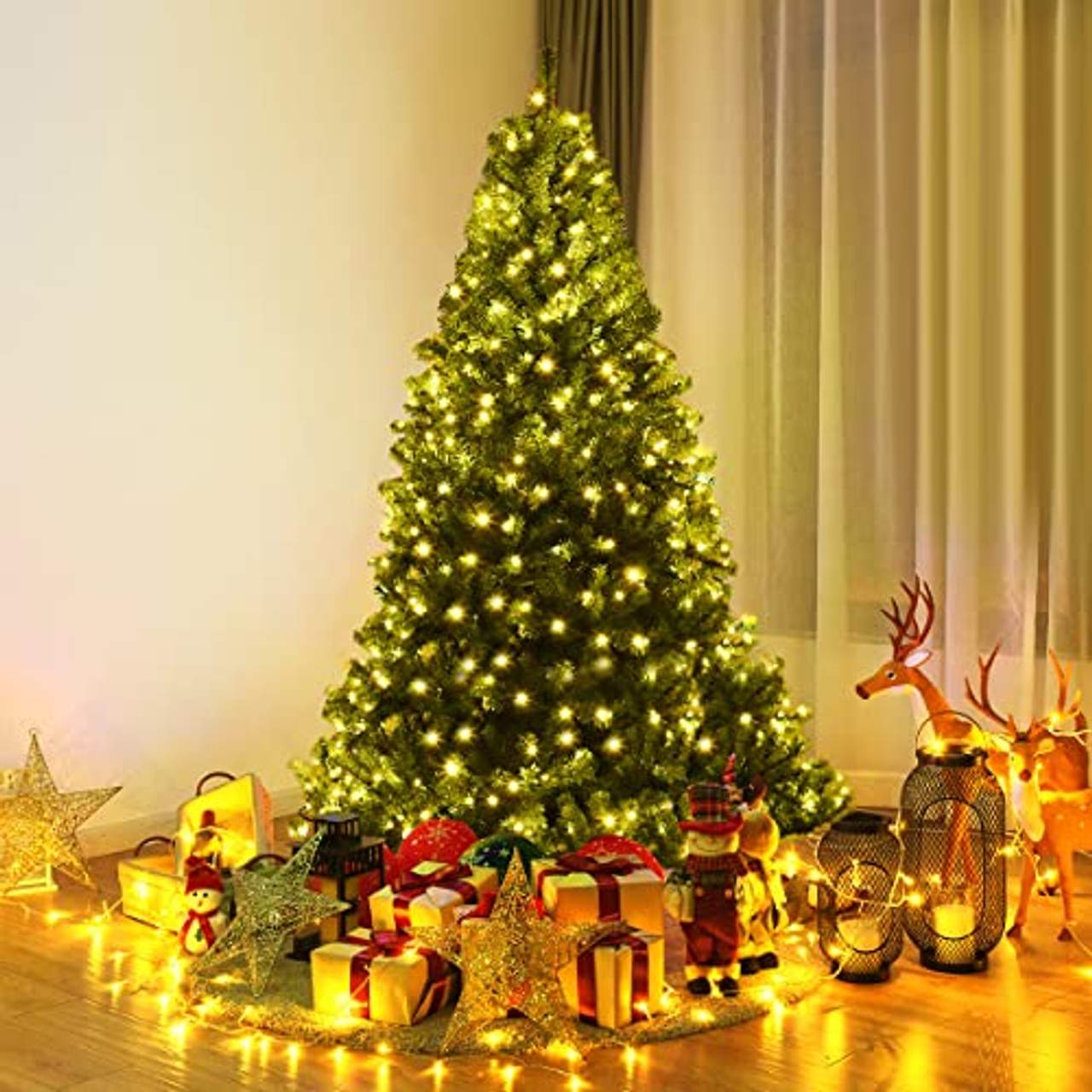 COSTWAY 180 cm LED Künstlicher Weihnachtsbaum