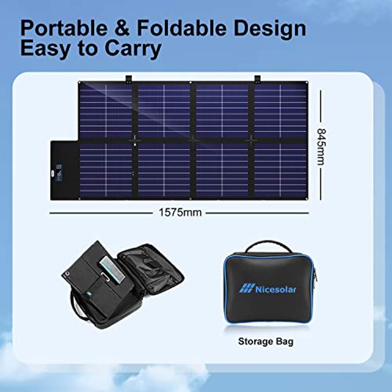 Nicesolar Tragbar Solarpanel 200W