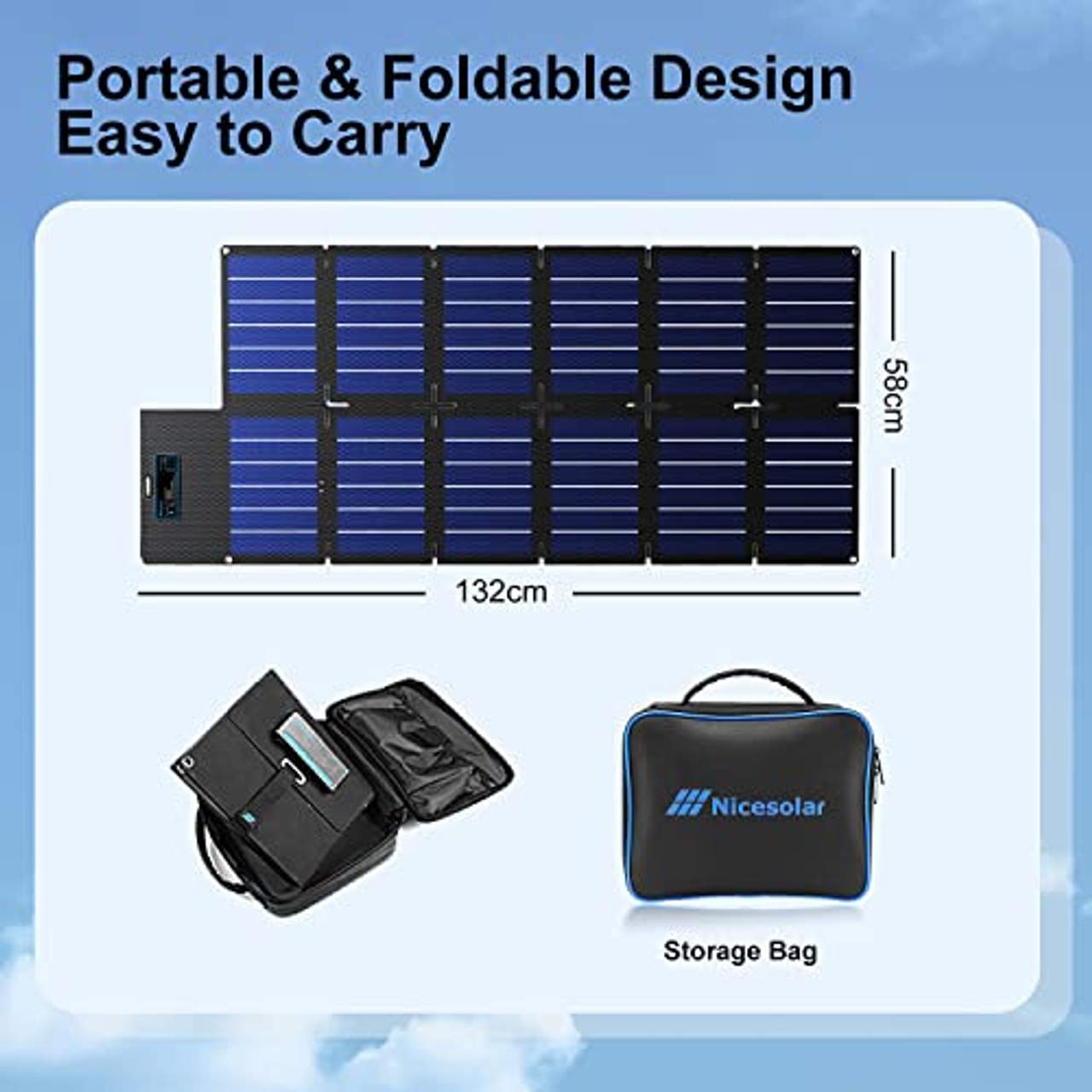 Nicesolar Tragbar Solarpanel 100W
