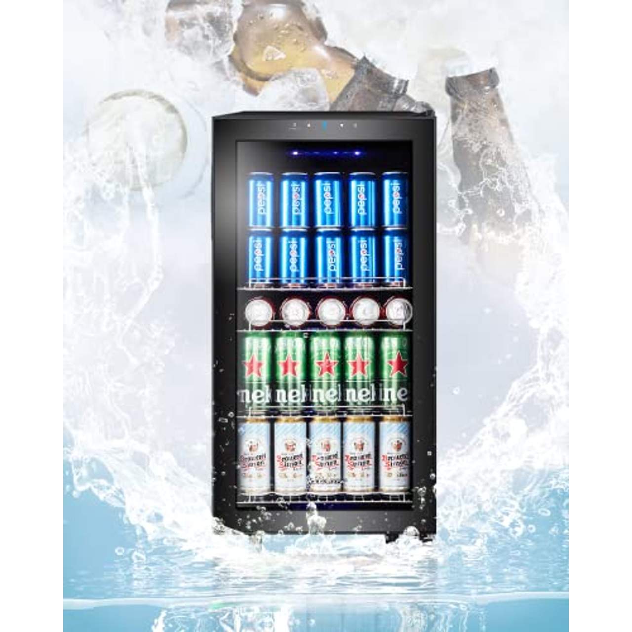 Kalamera Getränkekühlschrank Bierkühlschrank mit Touch-Bedienfeld