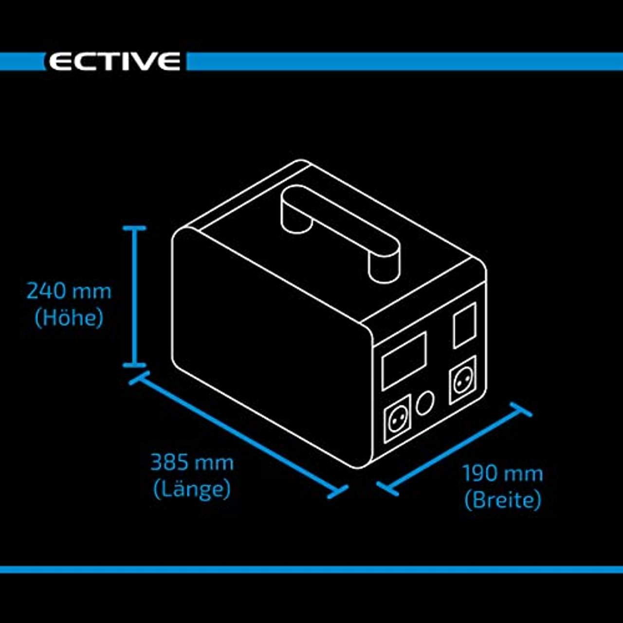 ECTIVE 1000W 1036,8Wh tragbare Powerstation 4 in 1 BlackBox 10 230V/24V