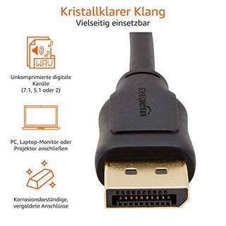 AmazonBasics Verbindungskabel DisplayPort 1,8m