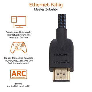 AmazonBasics Geflochtenes HDMI-Kabel 3 m
