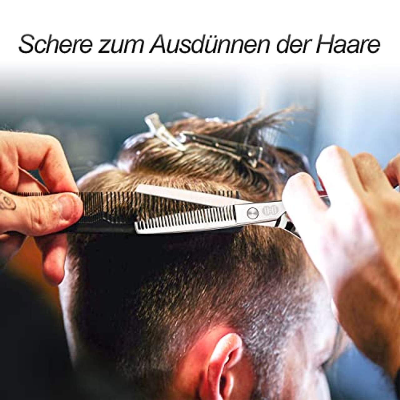 CIICII Haarschneideschere  Professionelle Haarschere Set (silber)