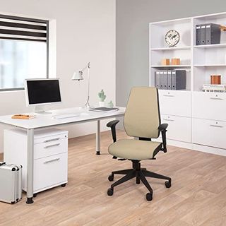 hjh OFFICE 608819 Profi Bürostuhl PRO-TEC 500 Stoff Beige Drehstuhl ergonomisch