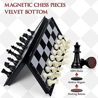 iBaseToy 3 in 1 Schachspiel Magnetisch Dame Spiel Backgammon