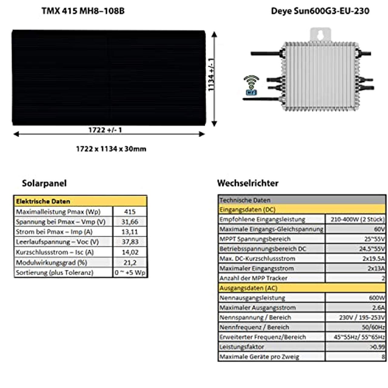 Balkonkraftwerk Komplett Set Solarpaket 600W Wlan Kompatibler