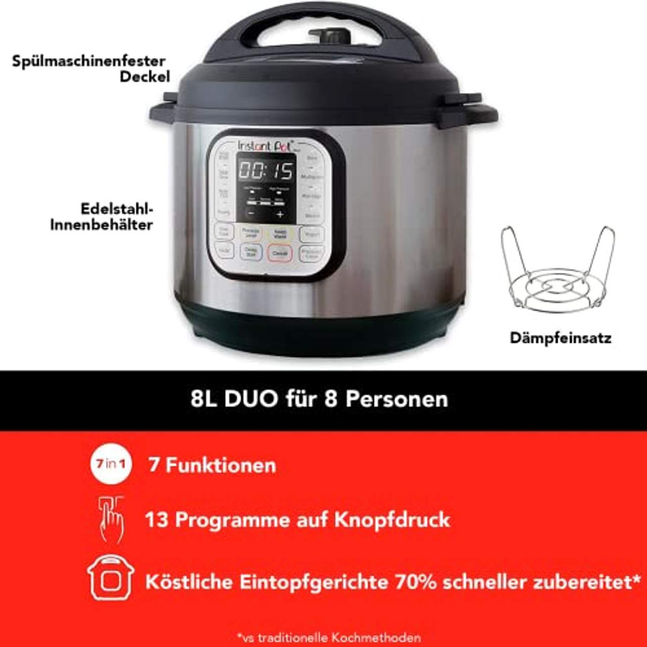 Instant Pot Duo 80 Elektro-Multikocher 