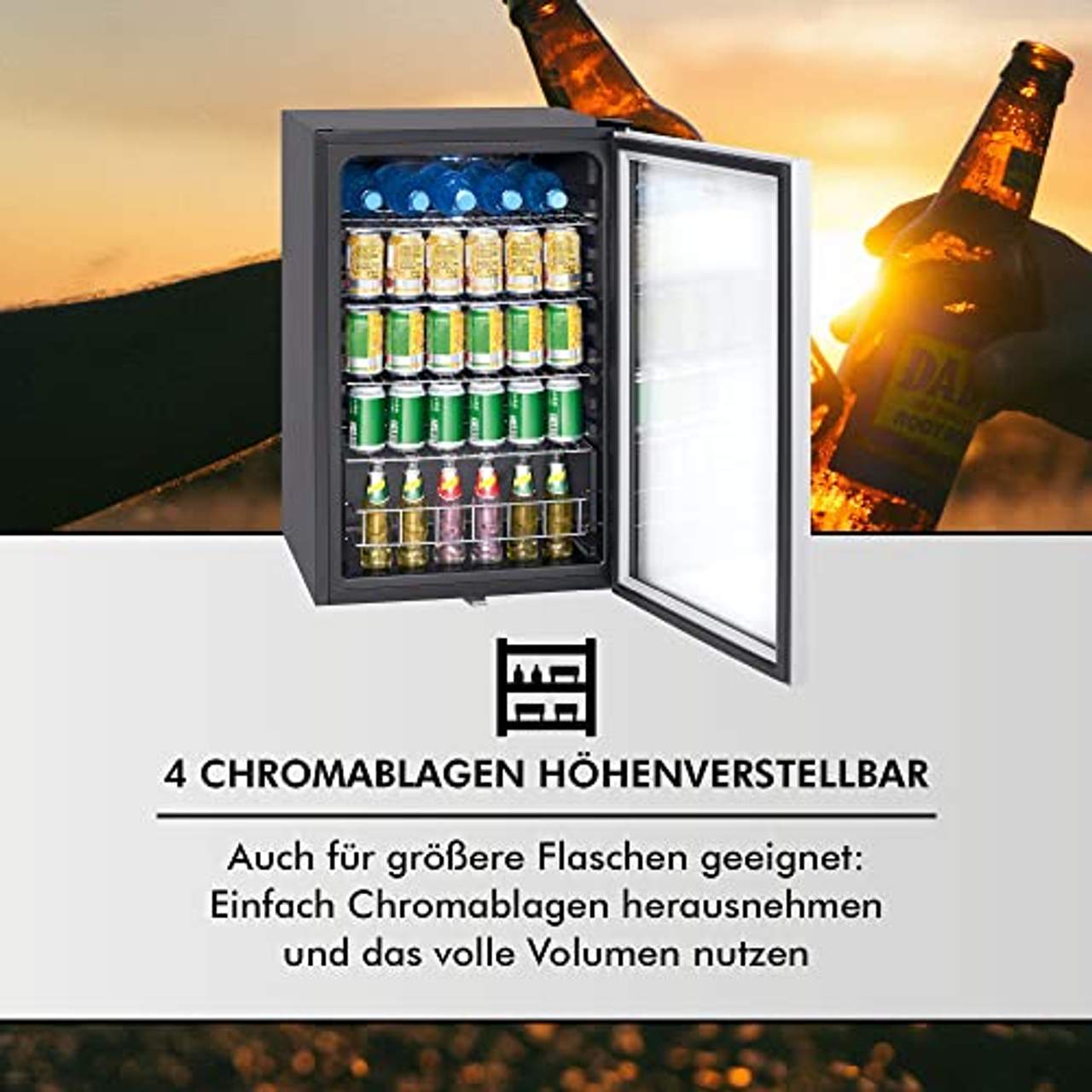 Bomann KSG 7283.1 Glastür-Kühlschrank abschließbar 115 Liter