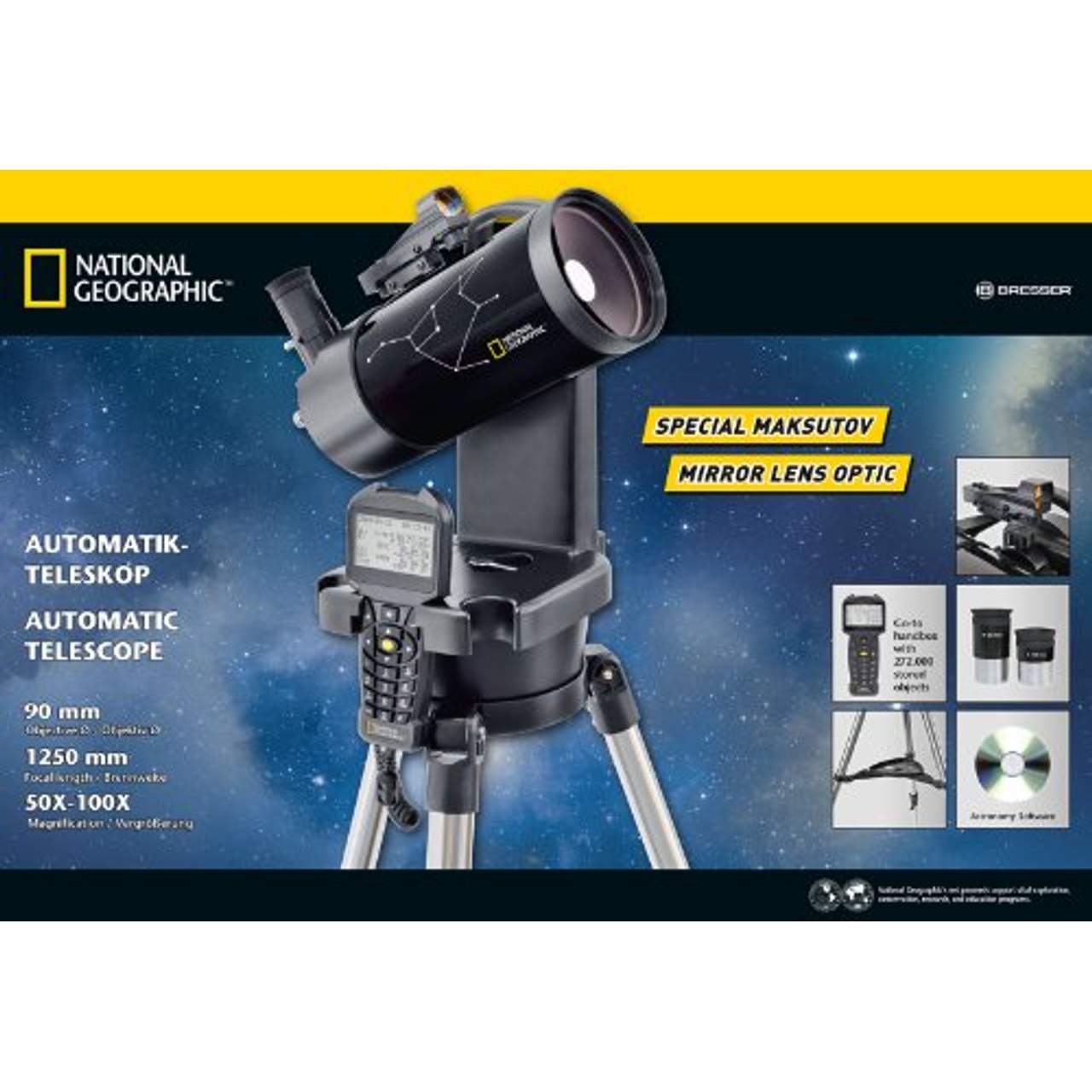 National Geographic Automatik Teleskop 90/1250mm mit GoTo-Funktion