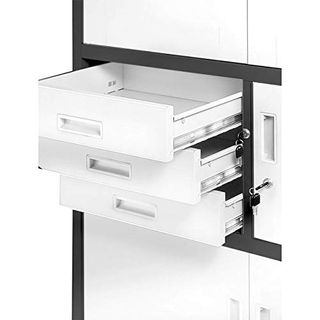 Büroschrank C018S II Aktenschrank Tresor Schubladen Geheimfach