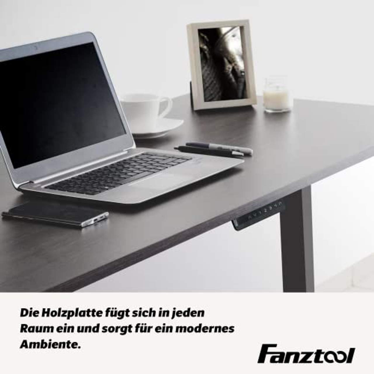 FANZTOOL Tischplatte Schwarz 120x60x1,8 cm