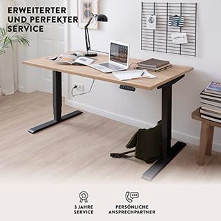 boho office Homedesk elektrisch stufenlos höhenverstellbarer Schreibtisch in Schwarz