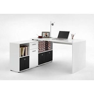 Wohnorama LEX 1 Schreibtisch Winkelkombi von FMD Weiß