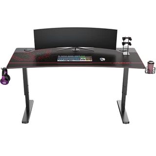 ULTRADESK Cruiser Gaming-Schreibtisch für bis zu 3 Monitore mit 3 Kabeldurchlässen