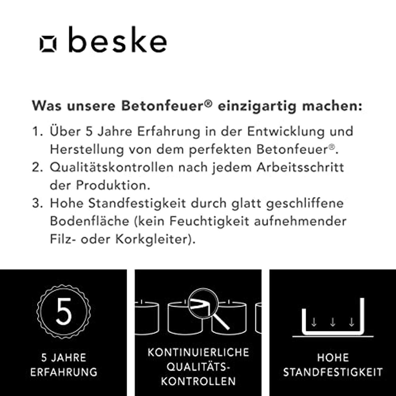 Beske-Manufaktur Beske-Betonfeuer mit 'Dauerdocht'